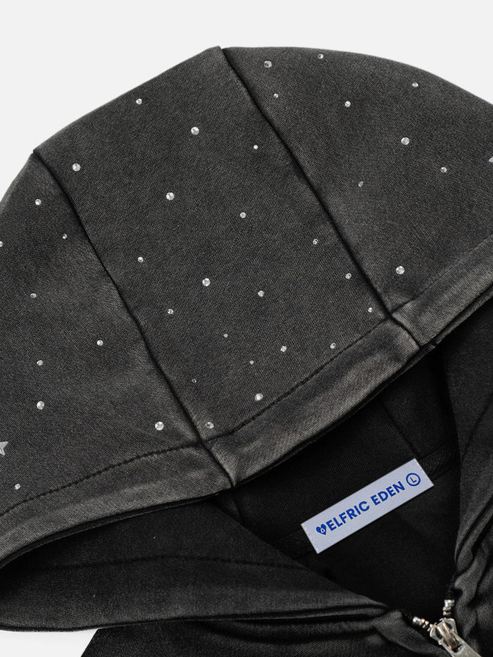 American Club Baggy Star Graphic Hooded Top - Black