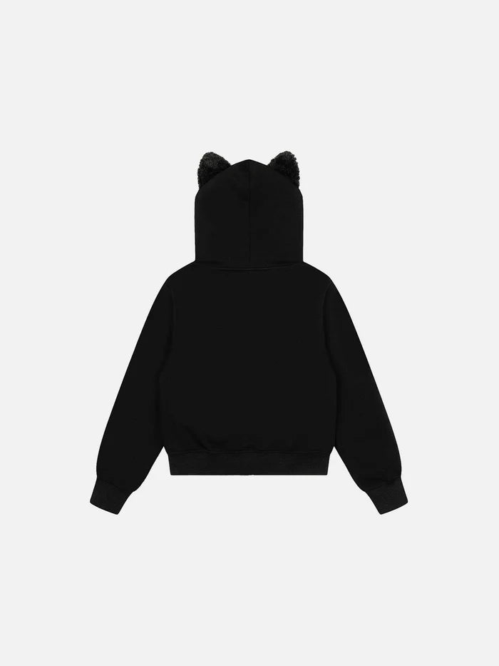 American Club Baggy Star Graphic Hooded Top - Black