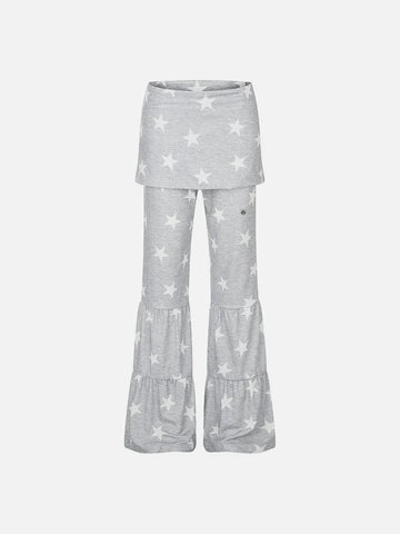 Co-ed Dorm Wide-leg Distressed Washed Maxi Pants - White