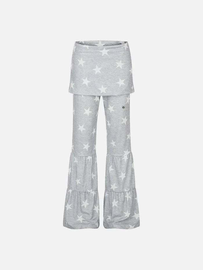 Co-ed Dorm Wide-leg Distressed Washed Maxi Pants - White