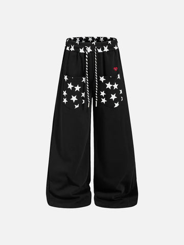 Co-ed Dorm Skimming Cutout Flare Maxi Pants - Black