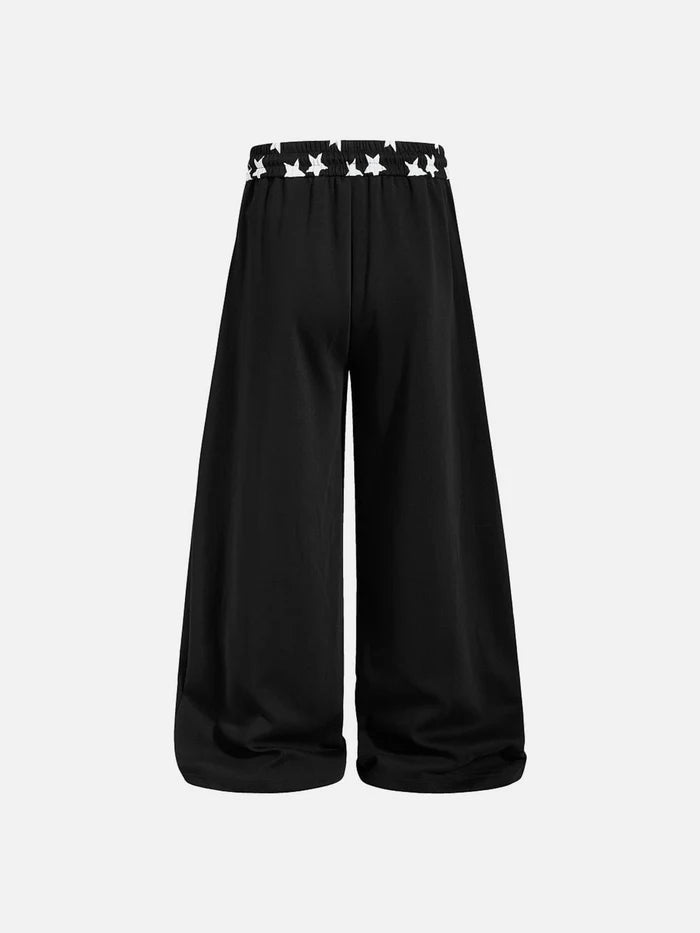 Co-ed Dorm Skimming Cutout Flare Maxi Pants - Black