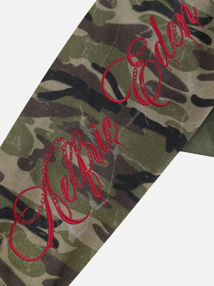 Weekday Outdoor Skimming Camouflage Cropped Zip Jacket - Green