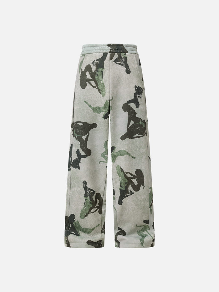 Weekday Outdoor Wide-leg Camouflage Cargo Maxi Pants - Green
