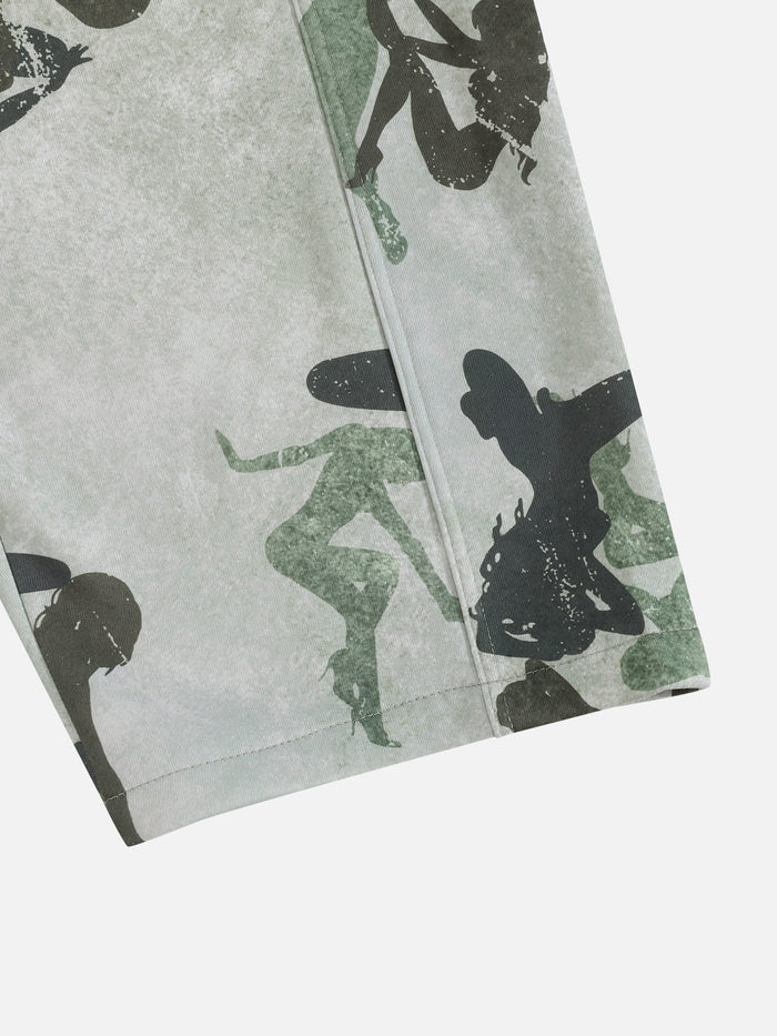 Weekday Outdoor Wide-leg Camouflage Cargo Maxi Pants - Green