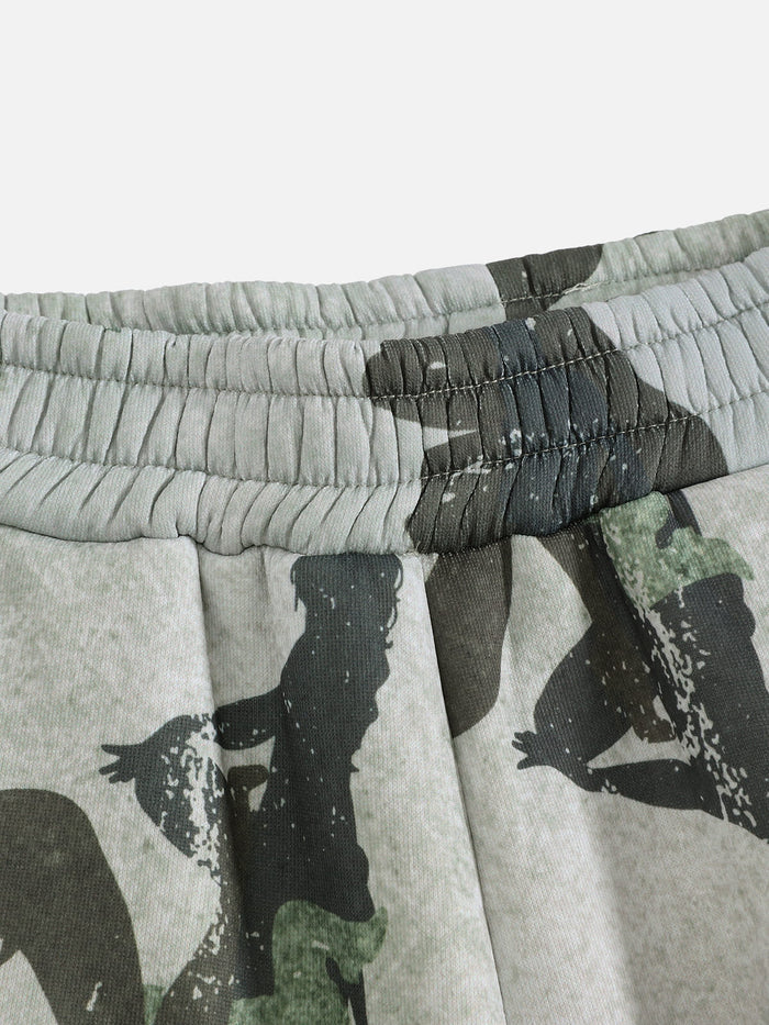 Weekday Outdoor Wide-leg Camouflage Cargo Maxi Pants - Green