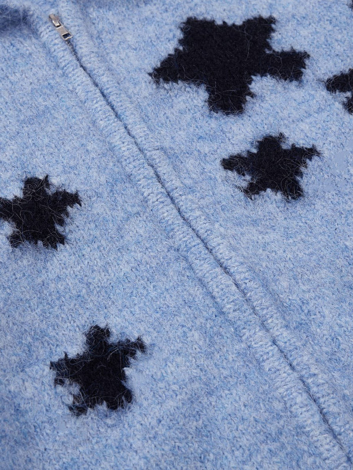 Co-ed Dorm Baggy Star Patch Denim Top - Blue