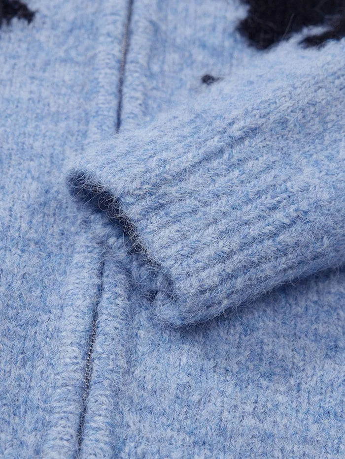 Co-ed Dorm Baggy Star Patch Denim Top - Blue
