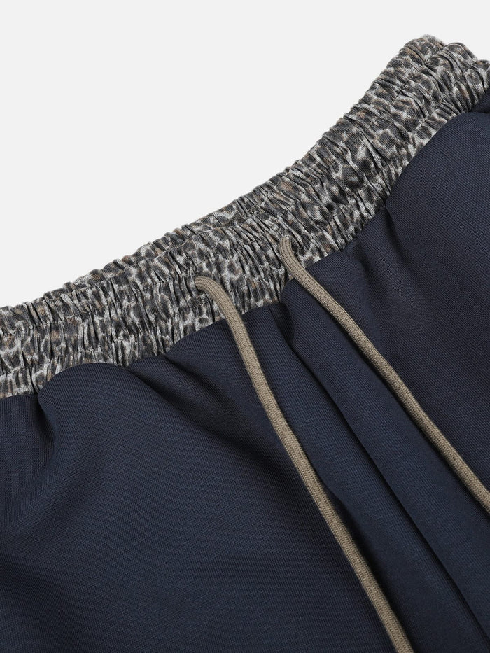 Co-ed Dorm Wide-leg Star Patch Denim Maxi Pants - Blue