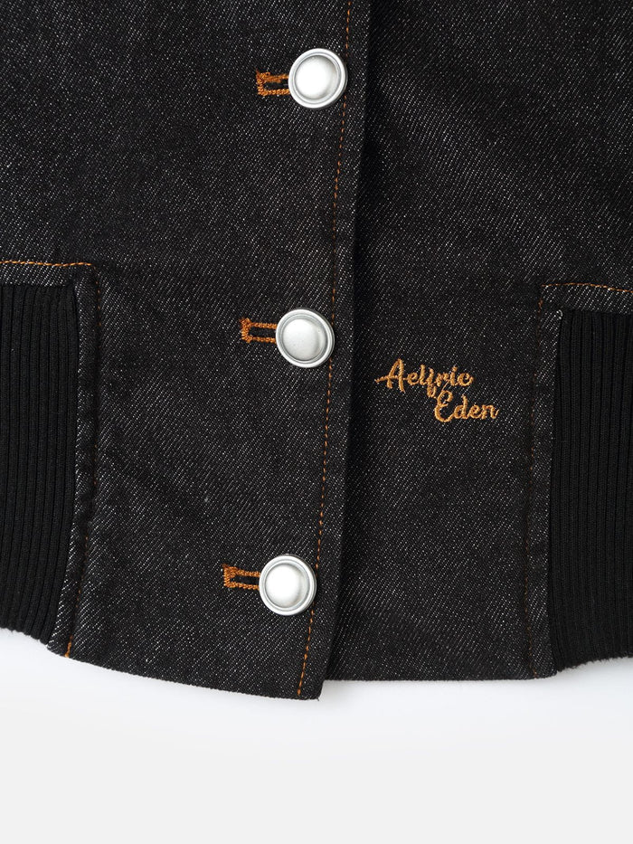 Co-ed Dorm Skimming Flap Pocket Cropped Jacket - Black