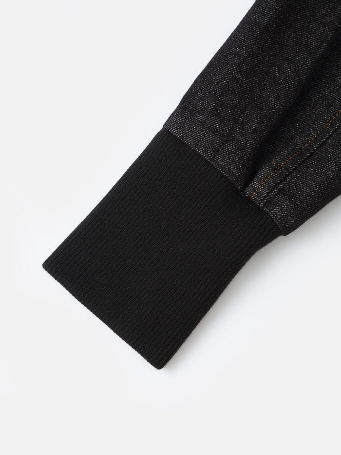 Co-ed Dorm Skimming Flap Pocket Cropped Jacket - Black