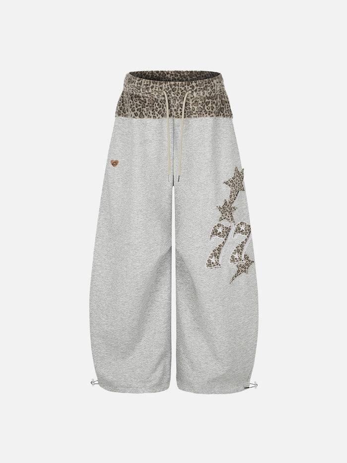 Co-ed Dorm Baggy Graphic Print Maxi Pants - Grey