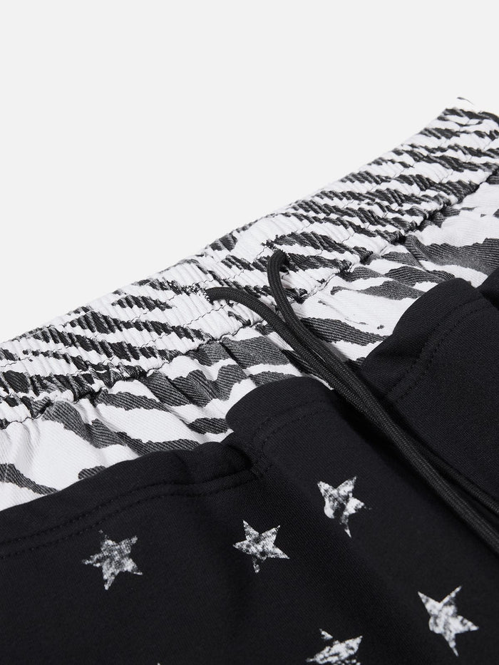 Co-ed Dorm Wide-leg Butterfly Print Maxi Pants - Black