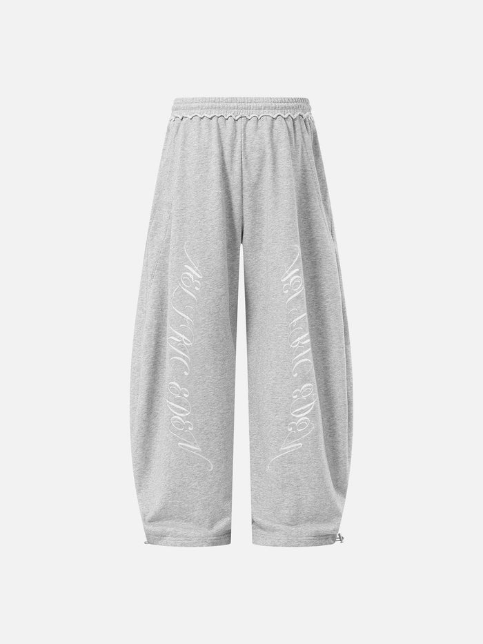 Co-ed Dorm Baggy Pleated Sweatpants Maxi Pants - Grey