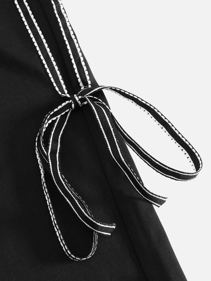 Weekday Outdoor Wide-leg Contrast Stitch Cargo Maxi Pants - Black