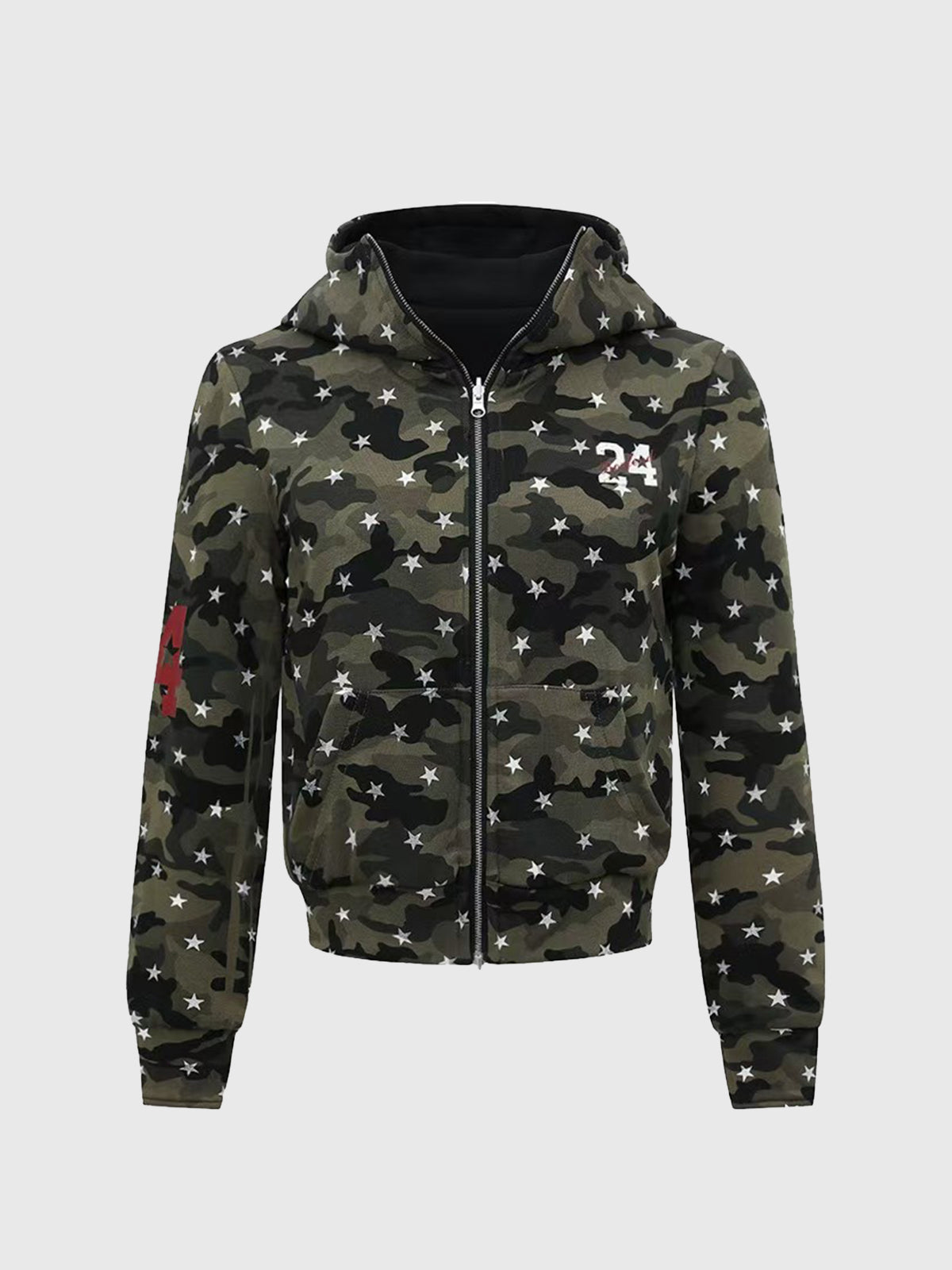 Two-Way Hidden Line Hoodie – Olive Camo