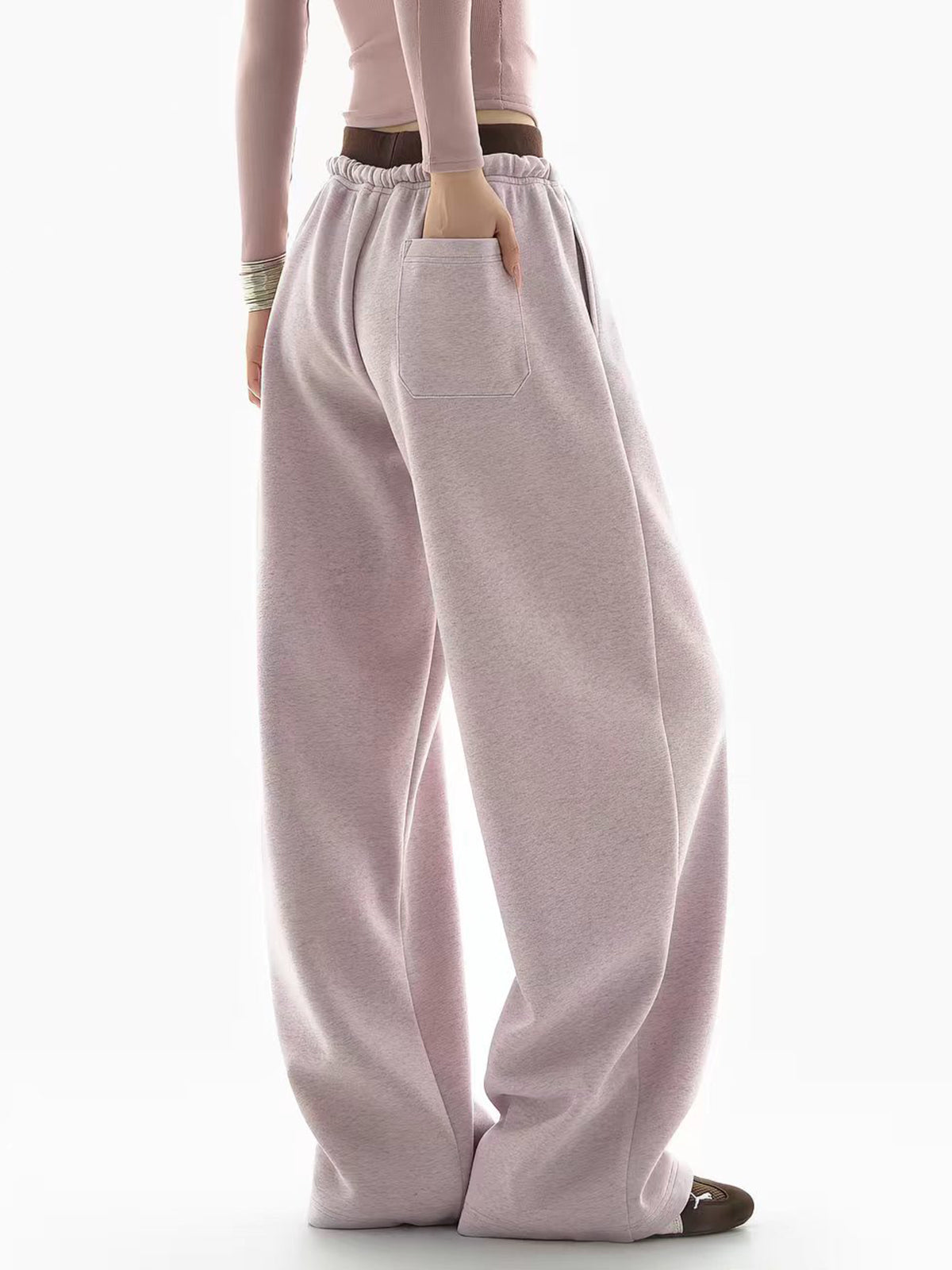 Brick Lane Wide-leg Striped Drawstring Satin Maxi Pants - Pink