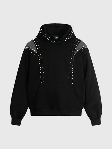 Weekday Outdoor Baggy Minimalist Zip Hooded Top - Black