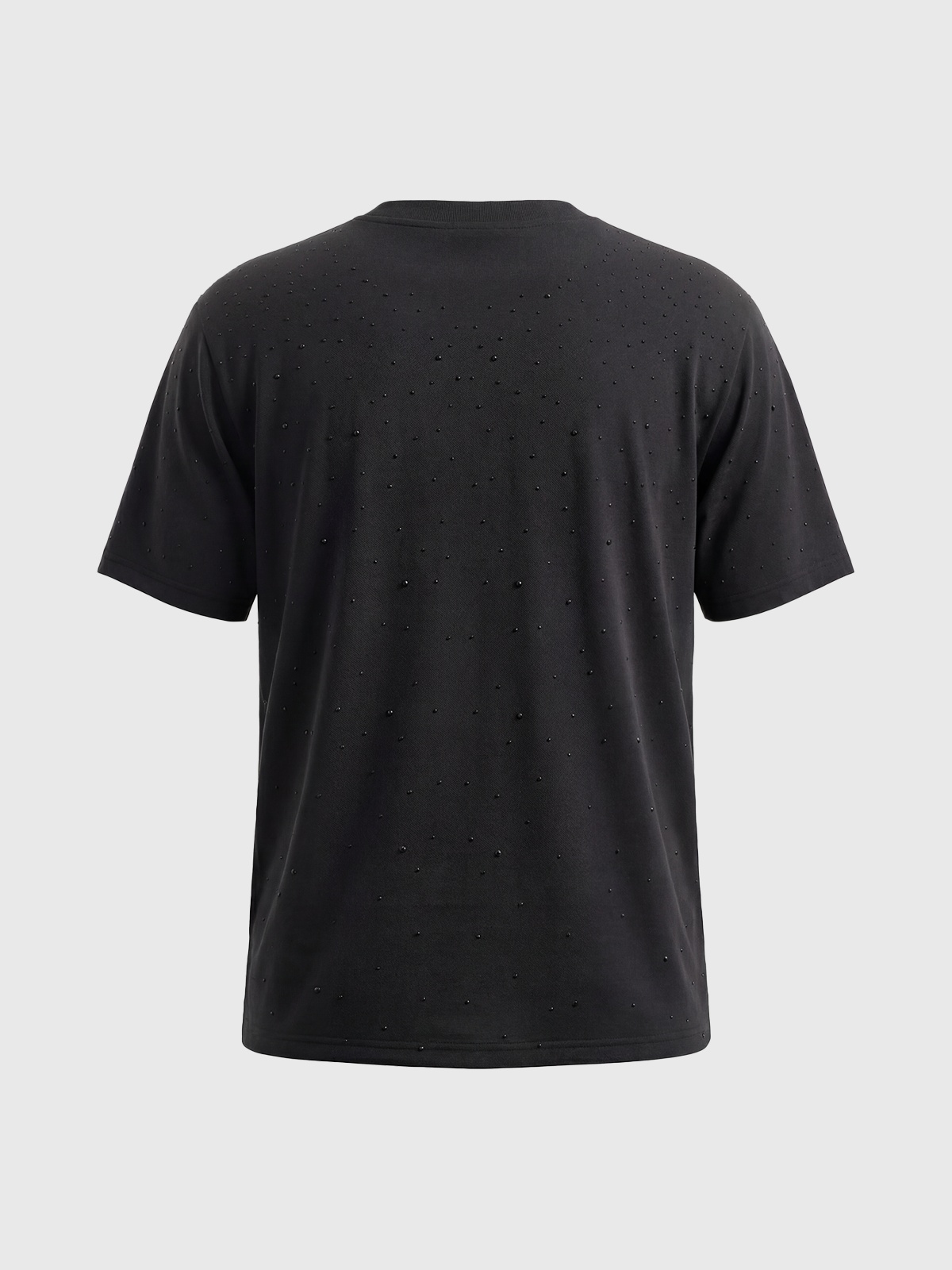 Co-ed Dorm Baggy Rhinestone Studded T-Shirt - Black