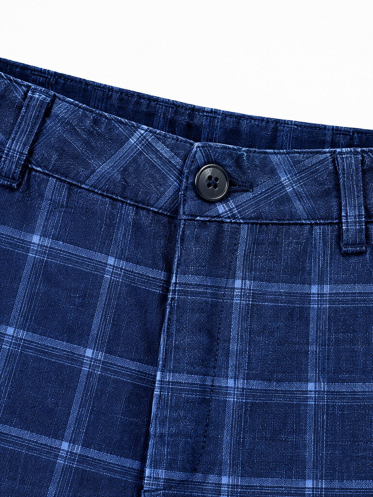 Brick Lane Plaid Pattern Relaxed Shorts - Blue