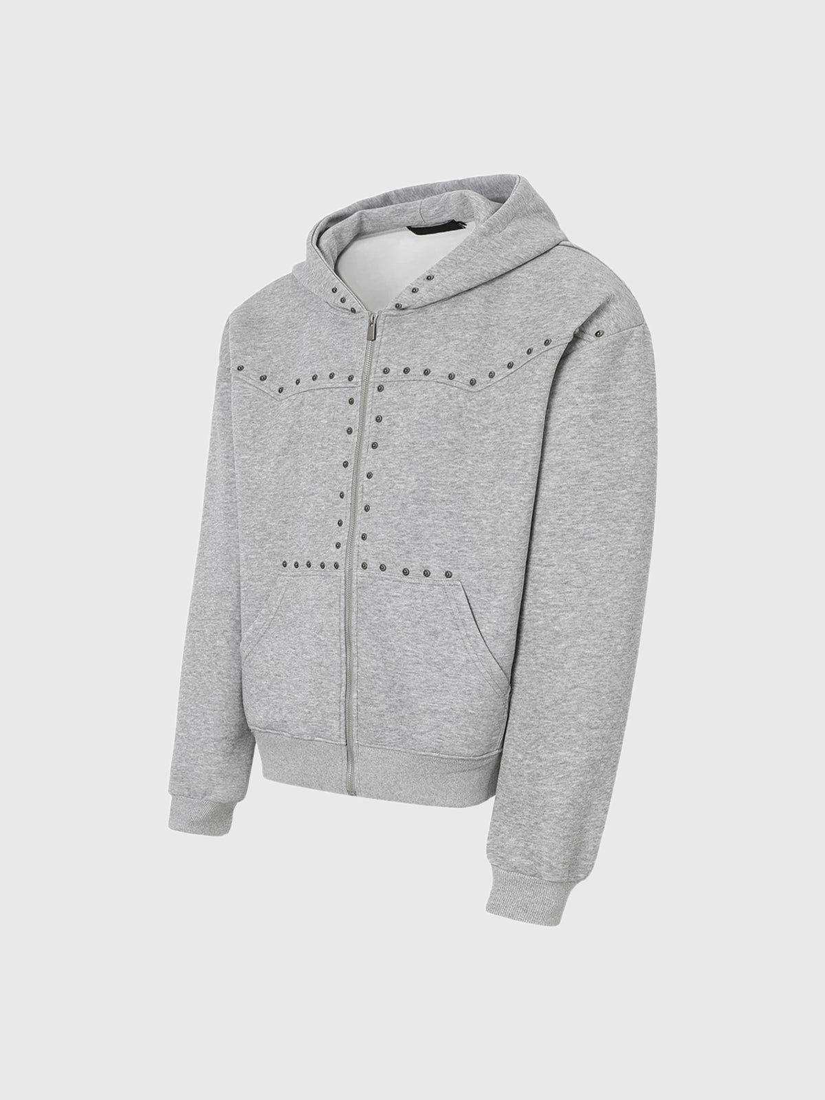 Co-ed Dorm Baggy Washed Zip-up Jacket - Grey
