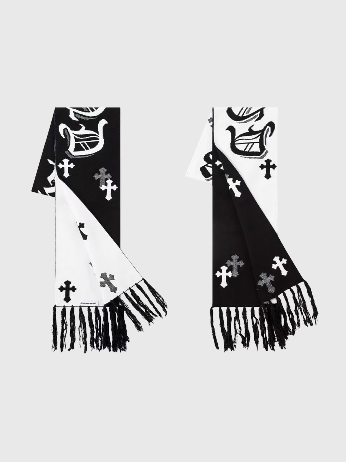 Reverse Code Scarf – Black White
