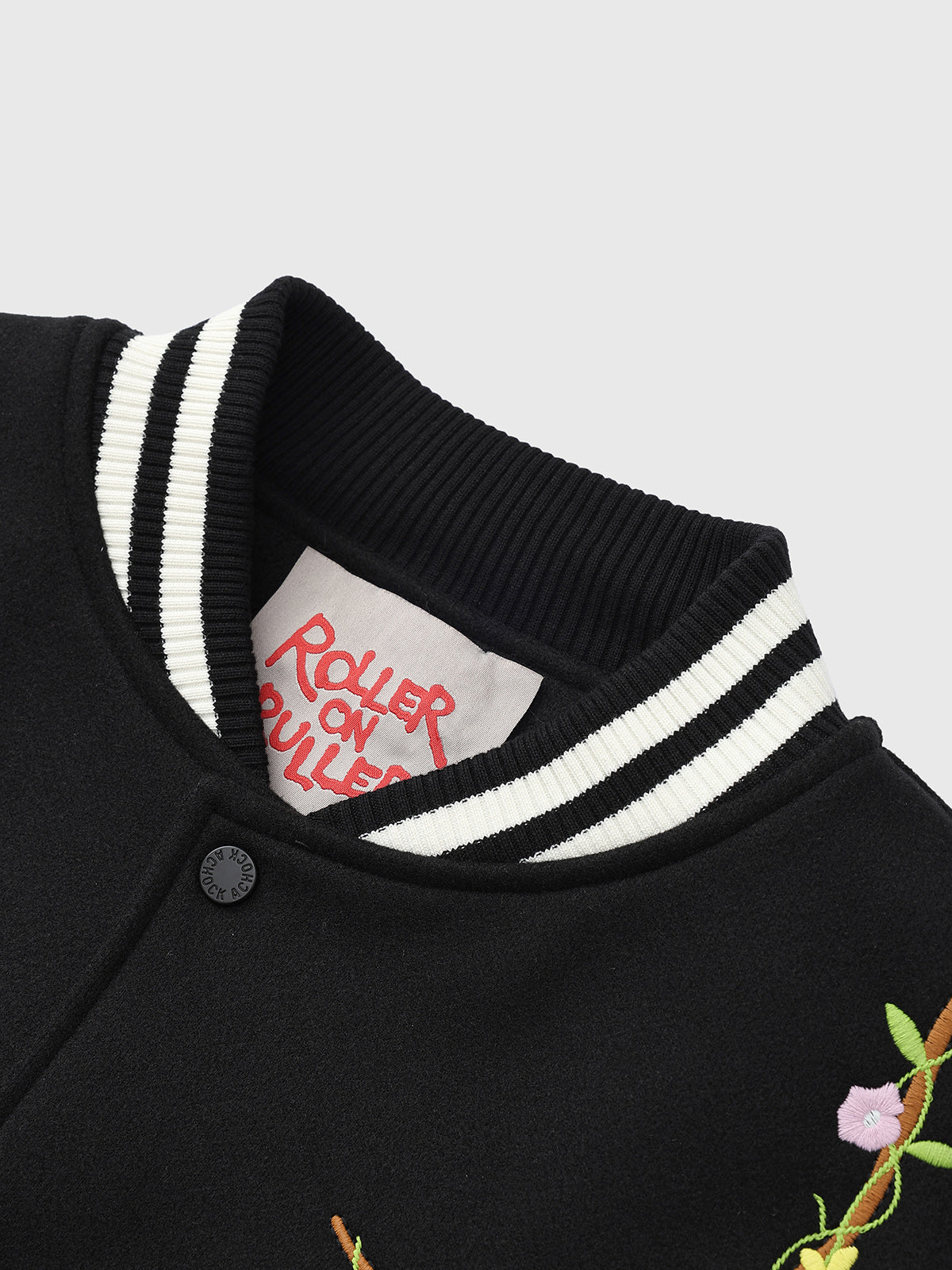 Afterclass Bloom Varsity Jacket - Noir Cream