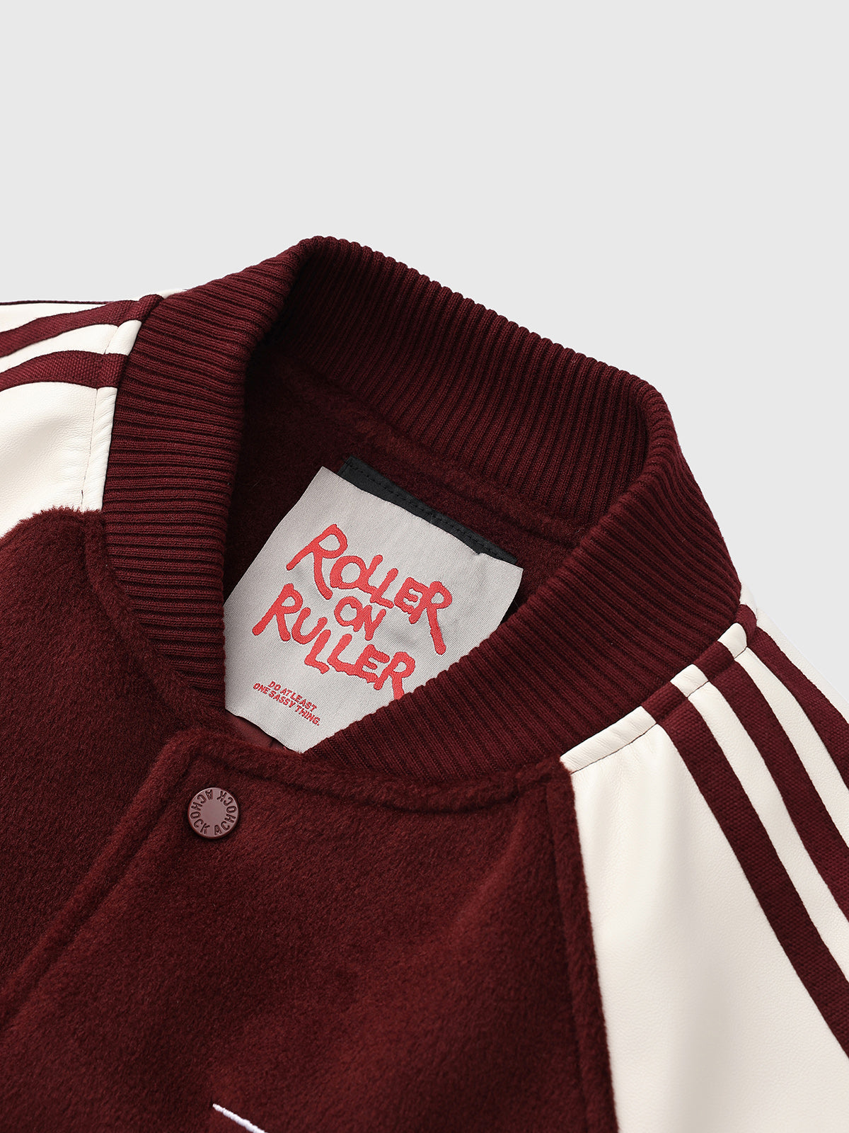 Hallpass Bomber Jacket - Wine Cream