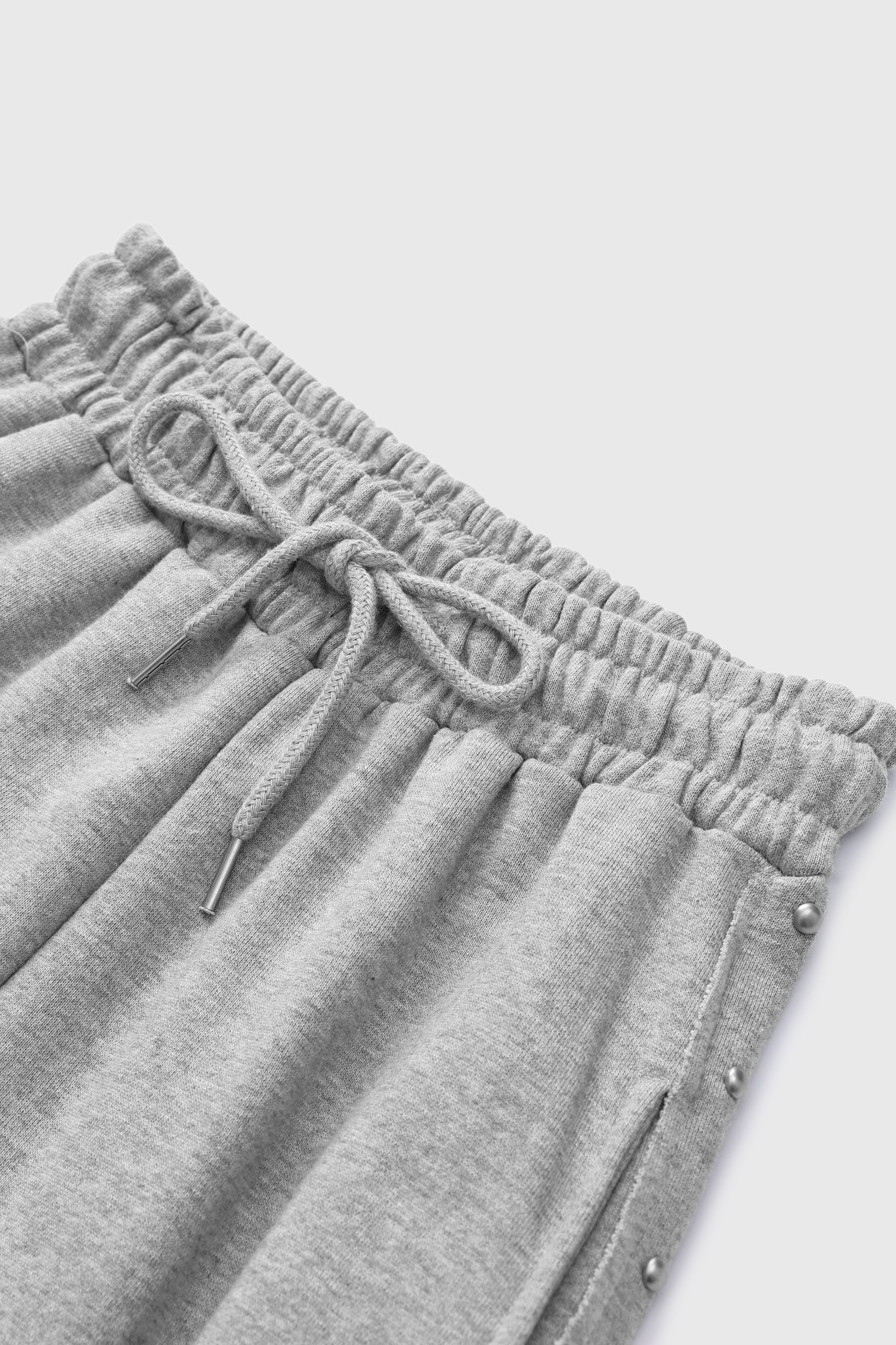 Studded Trim Jogger Pants - Ash Grey