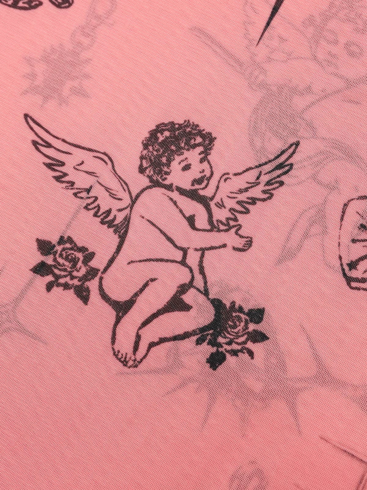 Angel Glowoff Mesh Top - Neon Blush