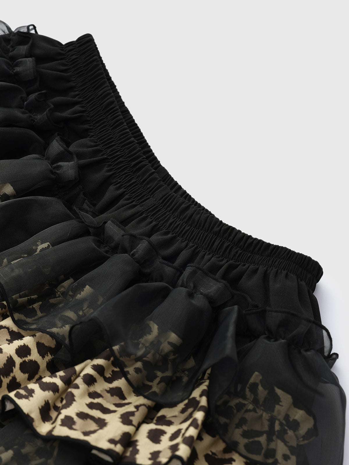 Leopard Market Flick Tiered Skirt - Panther Mix