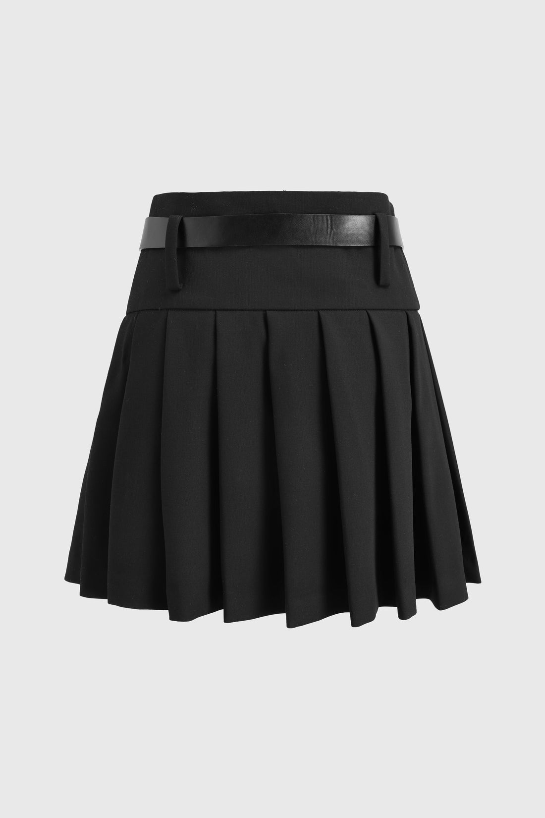 American Vintage Belted Pleated Skirt - Classy Black