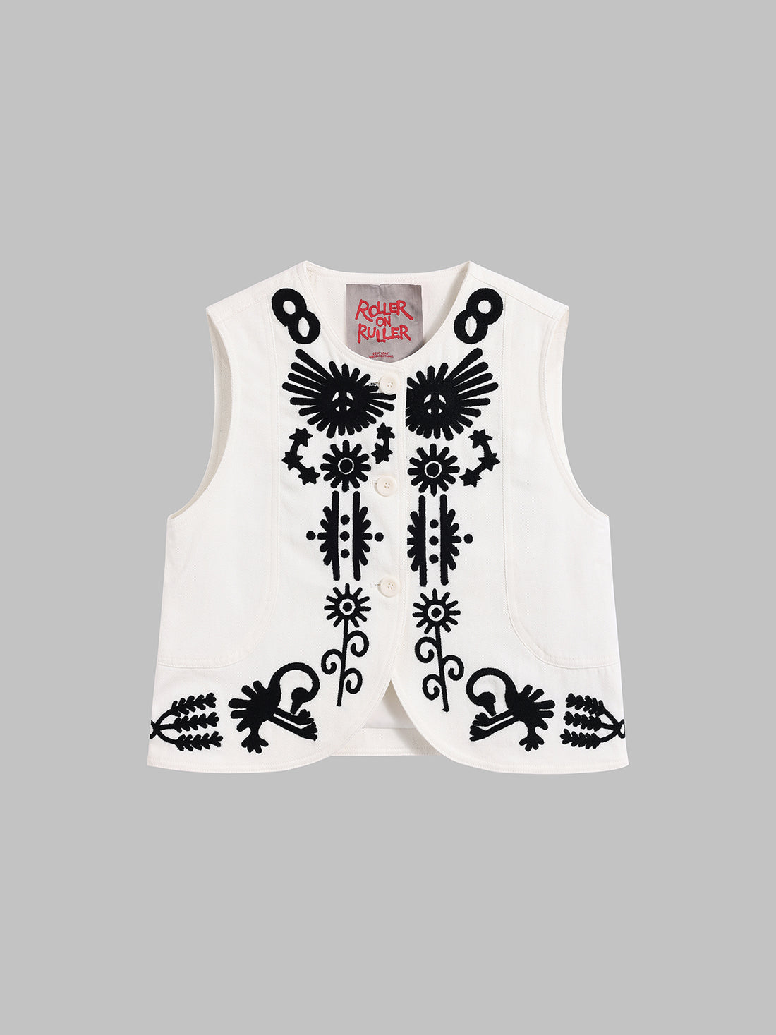 Ethno-Sketch Tank Top - White Ink