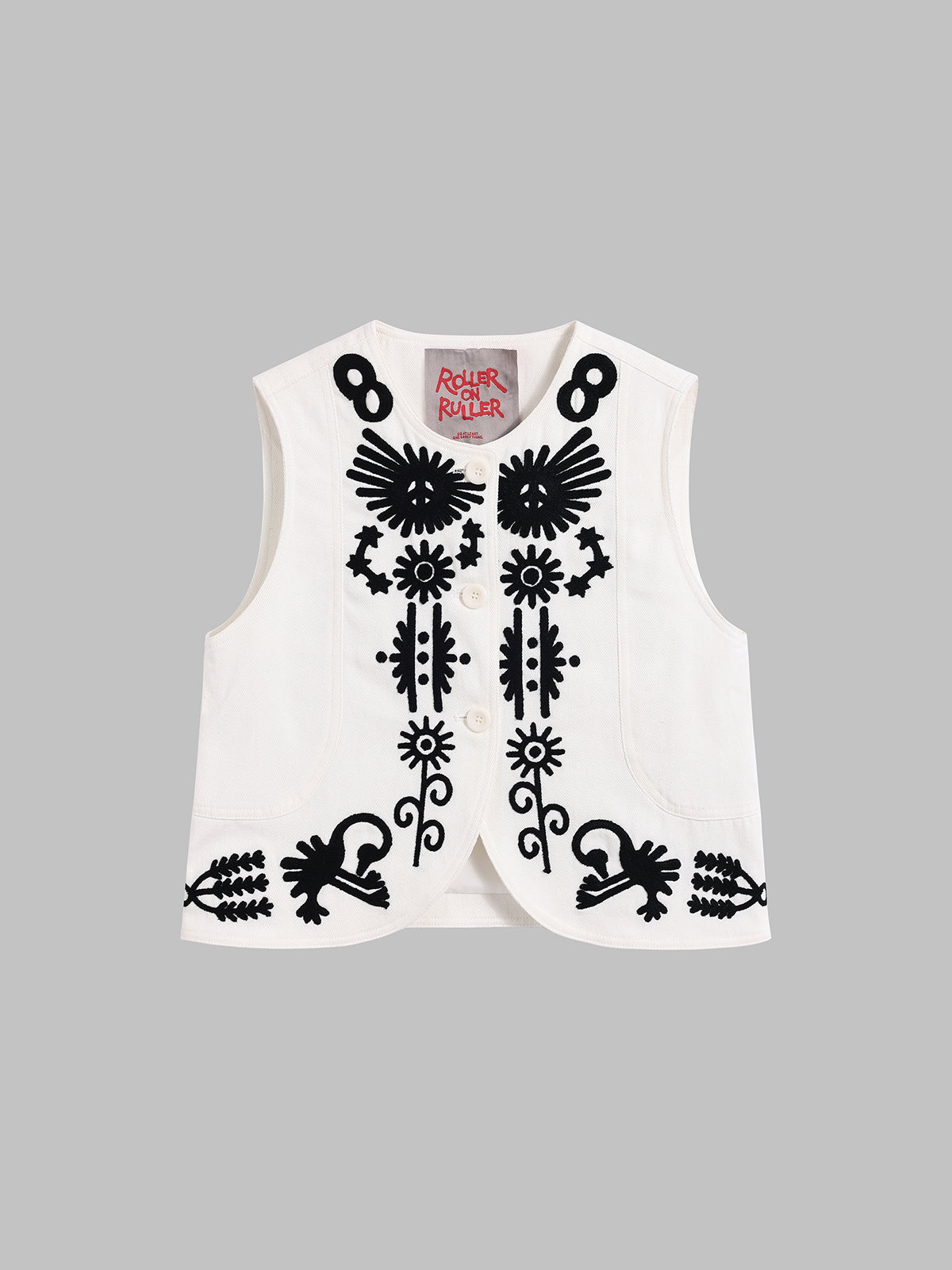 Ethno-Sketch Tank Top - White Ink