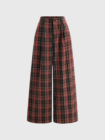 Sunset Tartan Pants - Red Brown
