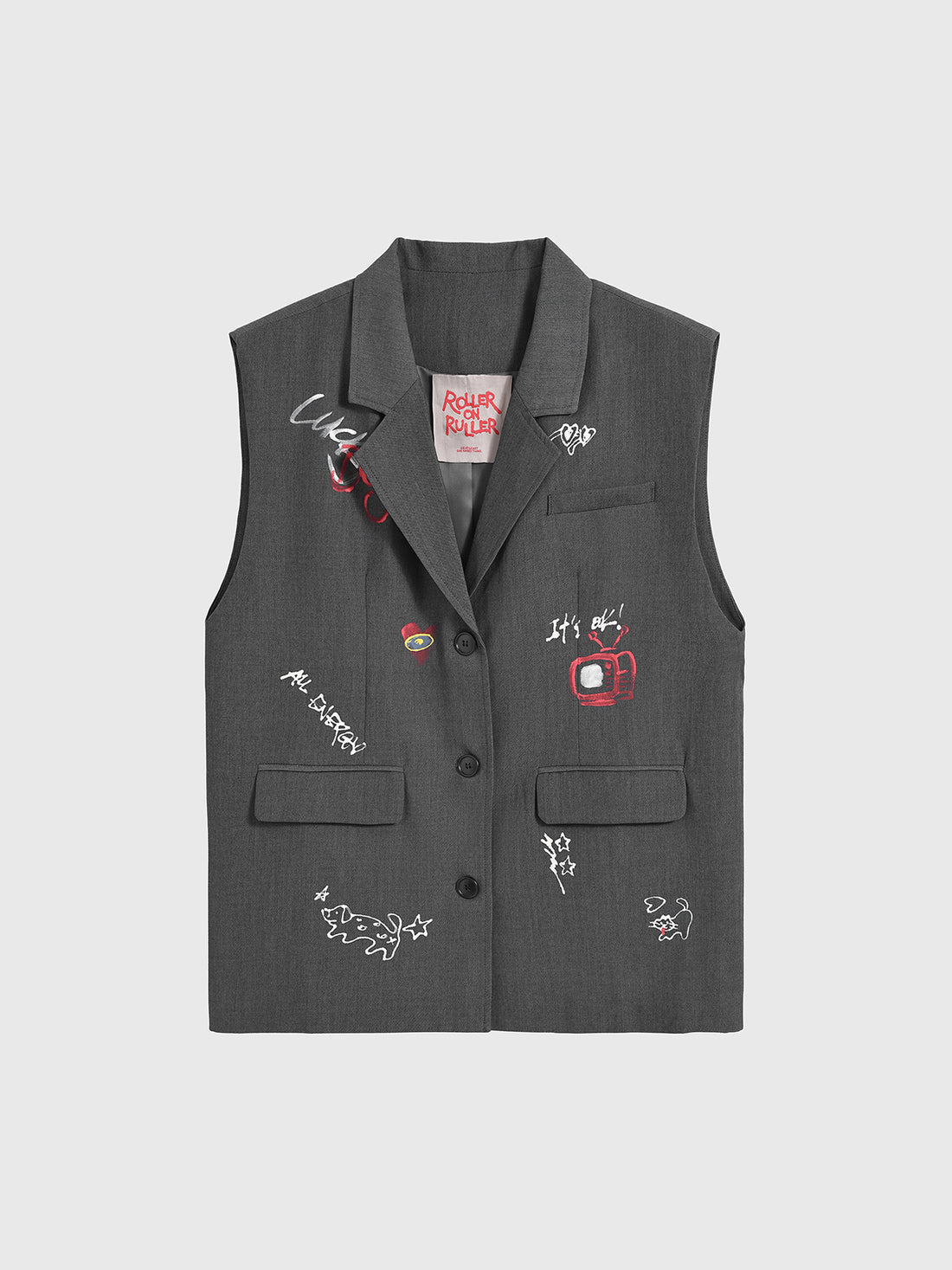 Sketch Pad Suit Vest - Graphite Grey