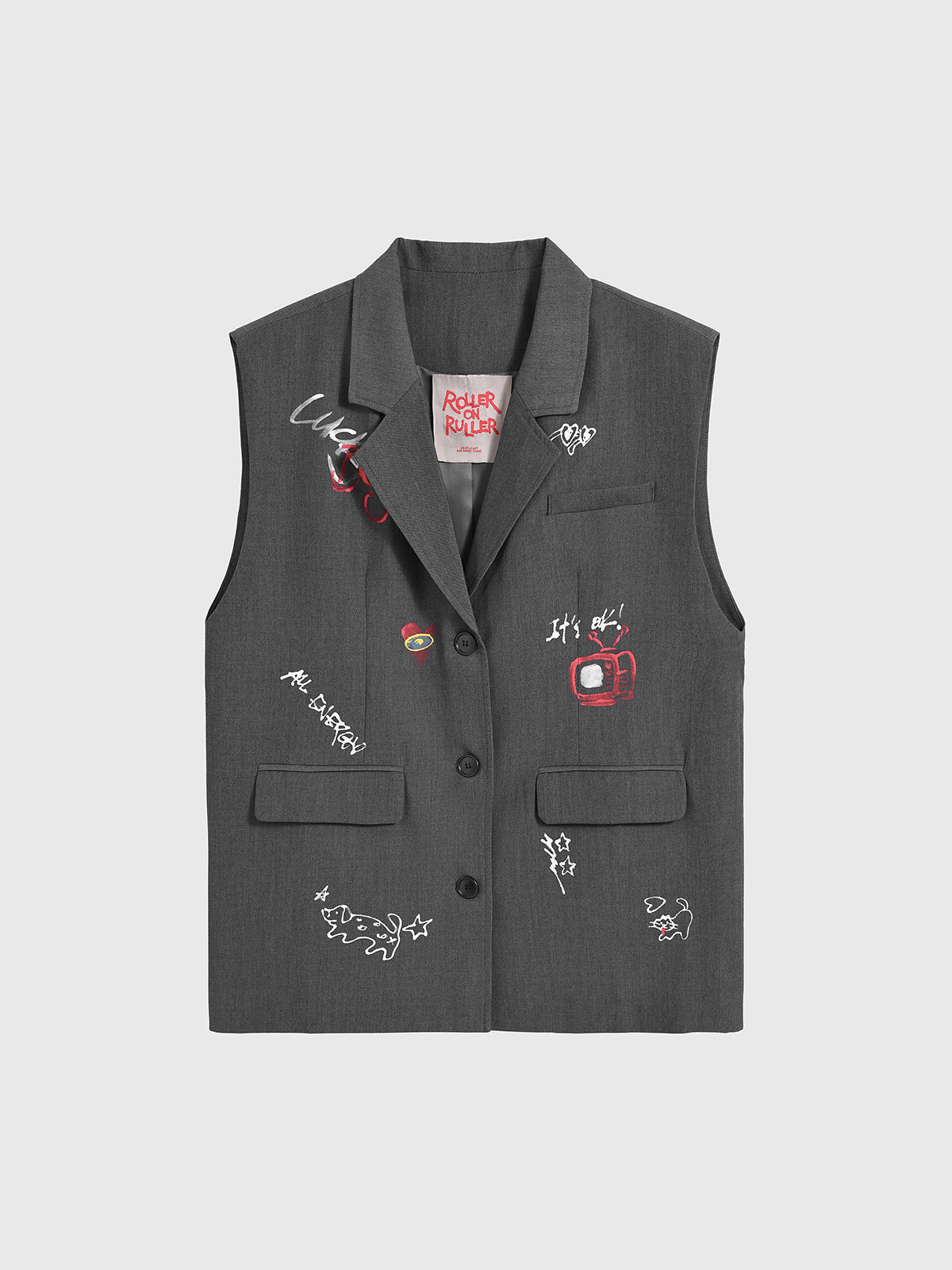 Sketch Pad Suit Vest - Graphite Grey