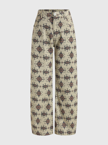 The Meeting Beginner Straight Pants - Sand Leopard