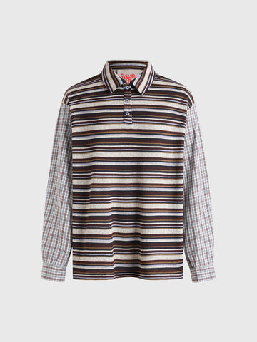 Mixed Signal Stripe Tee - Brown Multi