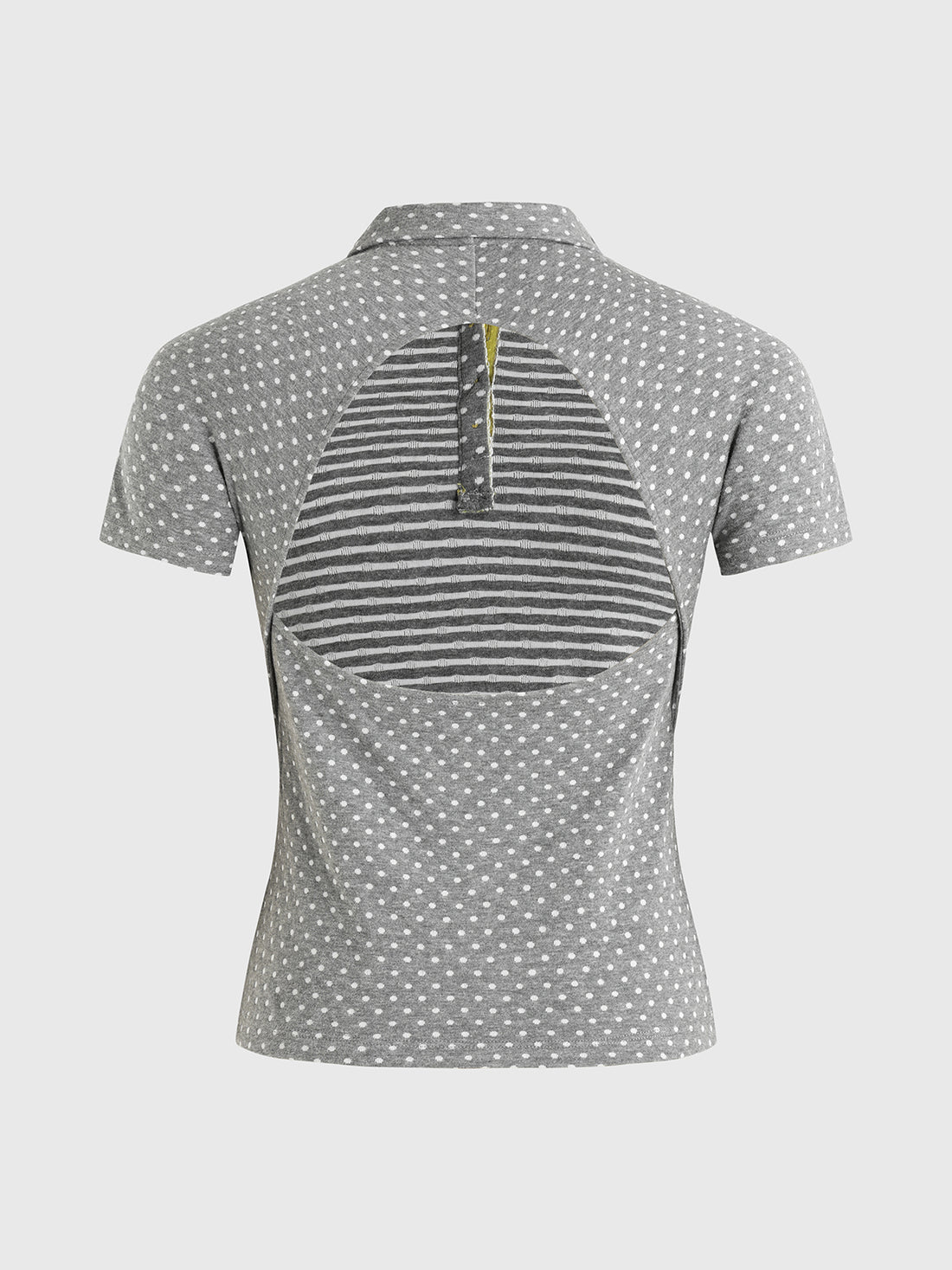 Silver Wink Cutout Stripe Tee - Ash Grey