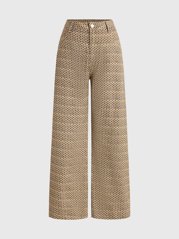 Toffee Roam Straight Pants - Sand Leopard