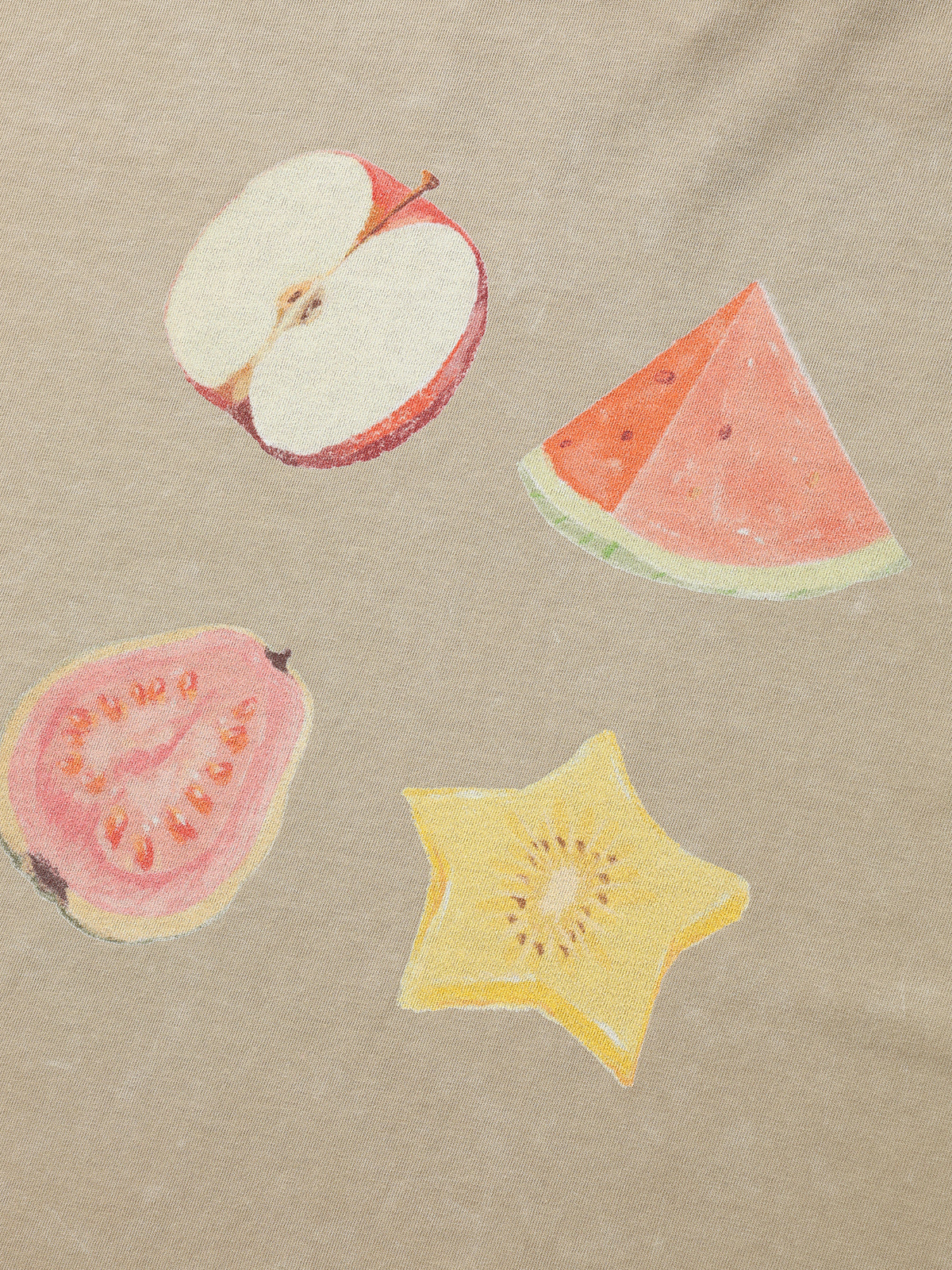 Snack Time Apple Sweatshirt - Cream Beige