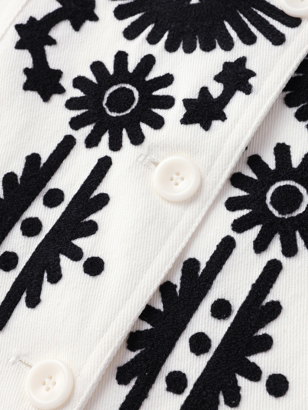 Ethno-Sketch Tank Top - White Ink