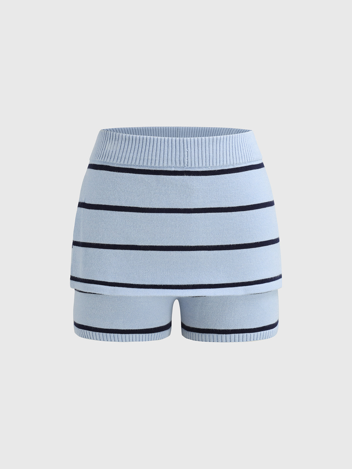 WFH Overtime Knit Shorts - Sky Stripe