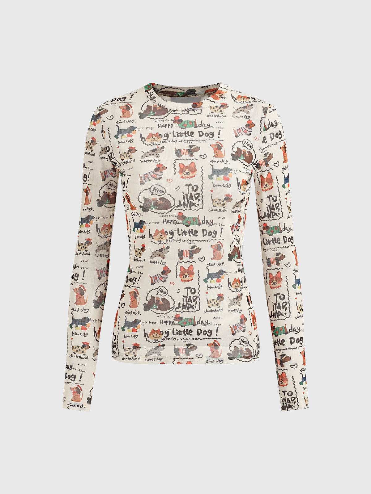 Puppy Daydream Mesh Top - Biscuit Cloud