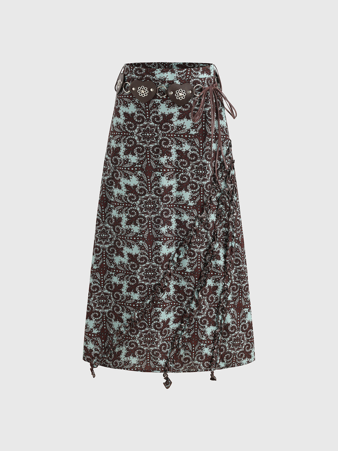 Petal Knot Skirt - Coffee Print