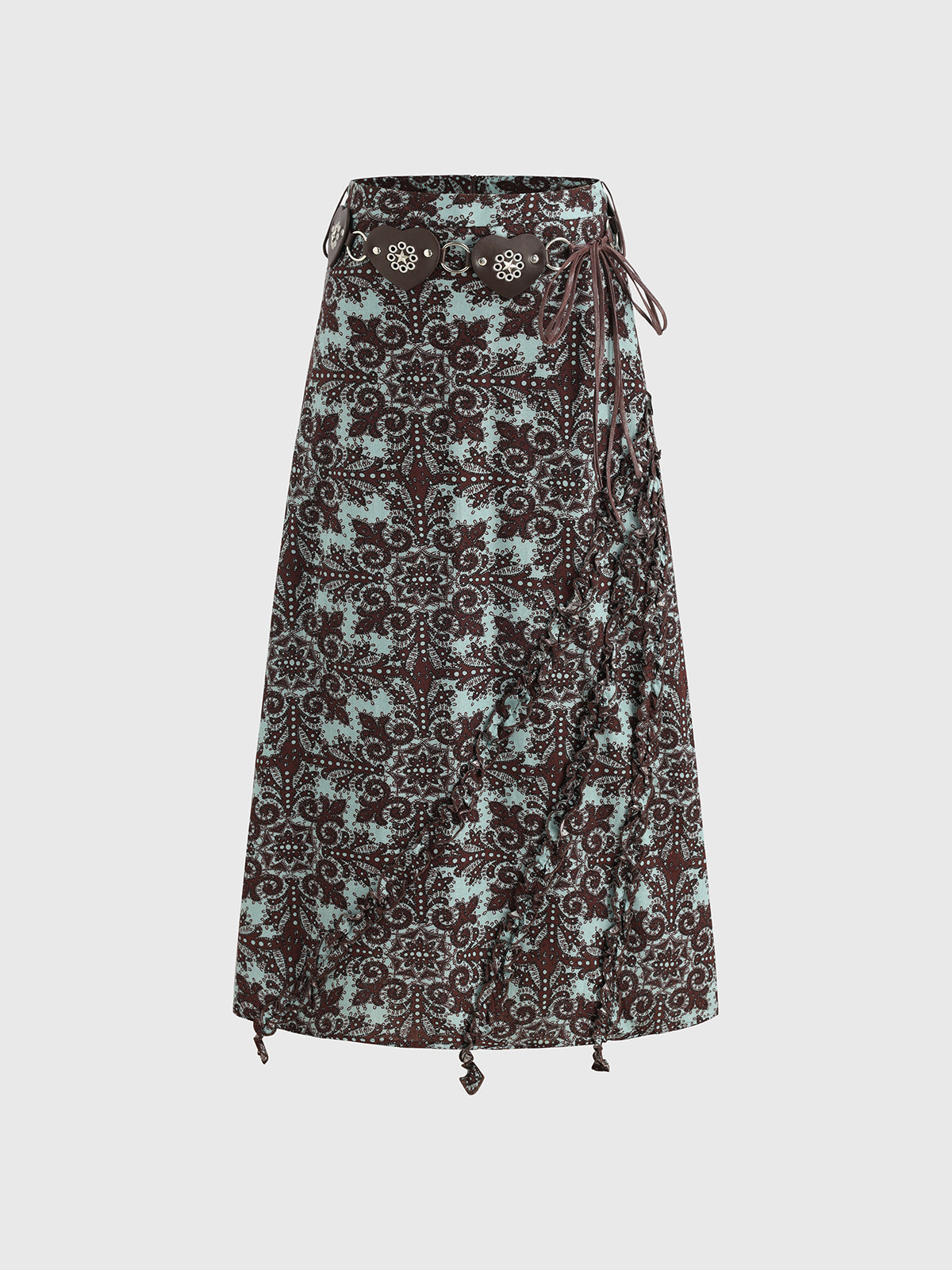 Petal Knot Skirt - Coffee Print