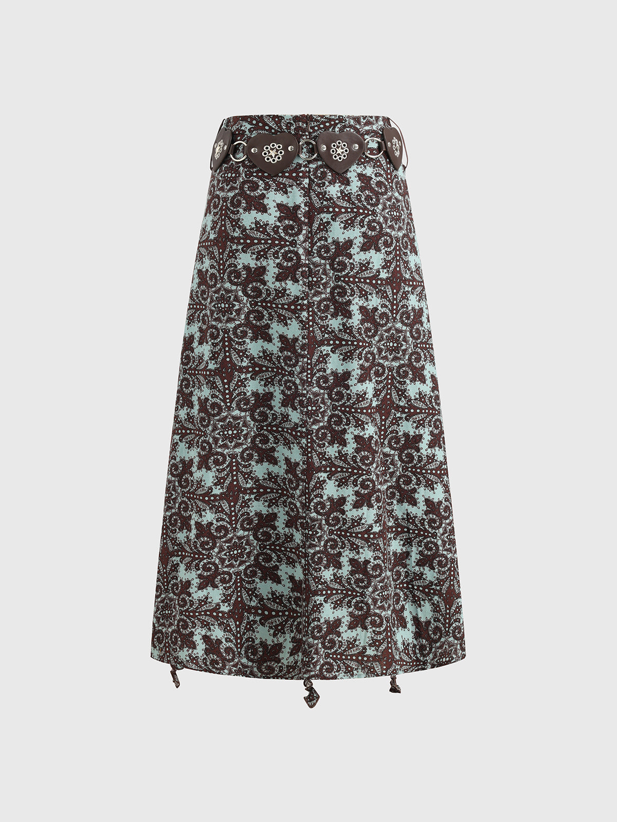 Petal Knot Skirt - Coffee Print