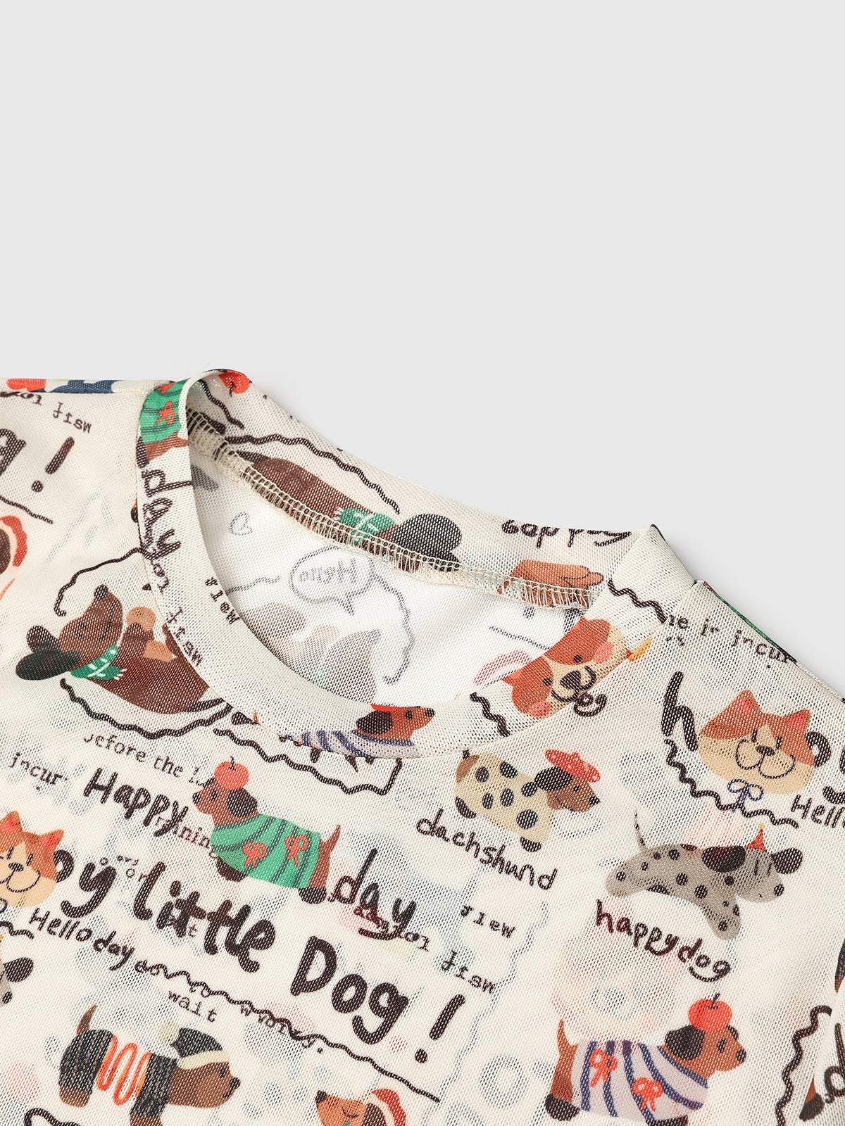 Puppy Daydream Mesh Top - Biscuit Cloud
