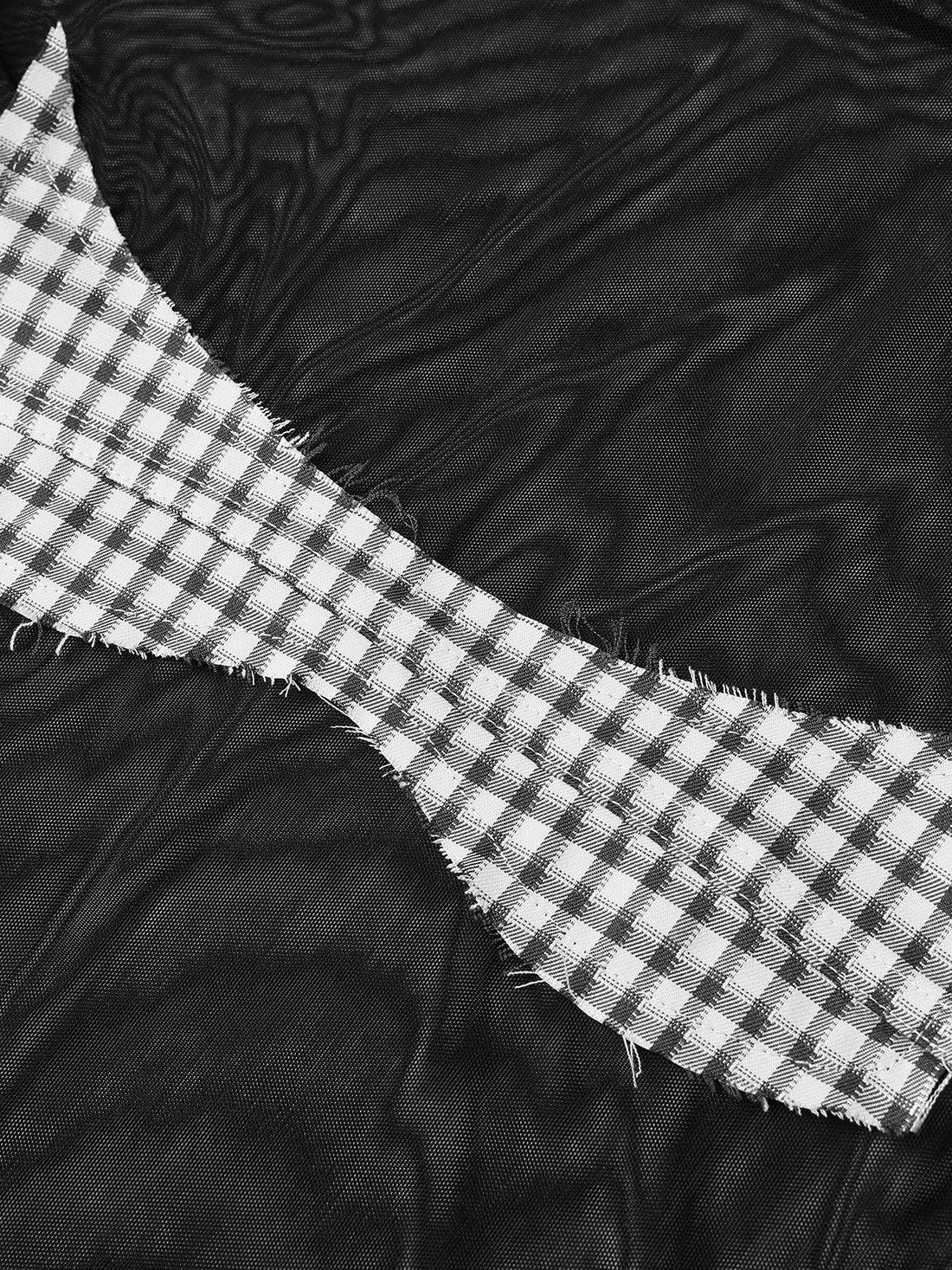 Sheer Grid Bodysuit - Noir Check